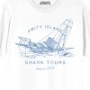 Jaws Franchise Amity Island Shipwreck Shark Tours on White Adult  Crew Neck Short Sleeve T-shirt - 2 of 3