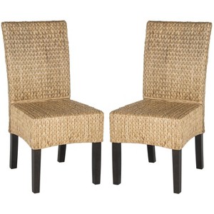 Luz 18" H Wicker Dining Chair (Set of 2) - SEA8016 - Natural - Safavieh - 1 of 4
