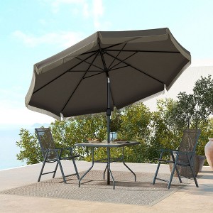 Kumasinova 9FT Patio Umbrella with Button Tilt&Crank,Ruffled Outdoor Umbrella with Tassels,Patio Market Umbrella for Pool,Garden,Deck - 1 of 4