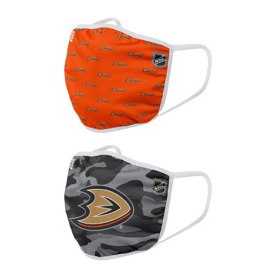 NHL Anaheim Ducks Youth Clutch Printed Face Covering - 2pk