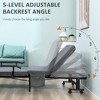 Folding Rollaway Guest Bed with 3.25" Mattress & Adjustable Backrest. Portable Metal Frame on Wheels for Easy Storage - Dark Grey - 2 of 4