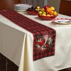 Unique Bargains Christmas Table Runner Wreath with Red Bird Linen Red White Black Green 72"x13" 1 Pc - 2 of 4