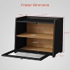 Black Wood Farmhouse Bread Box for Kitchen Countertop, Large Capacity - 2 of 4