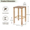 Dsvimoy Patio Counter and Bar Stool Set of 2 Hand Made Drawstring Tall Bar Stools with Footrest for Dining Room, Beige, 31.89"*4.72"*16.93" - 3 of 4
