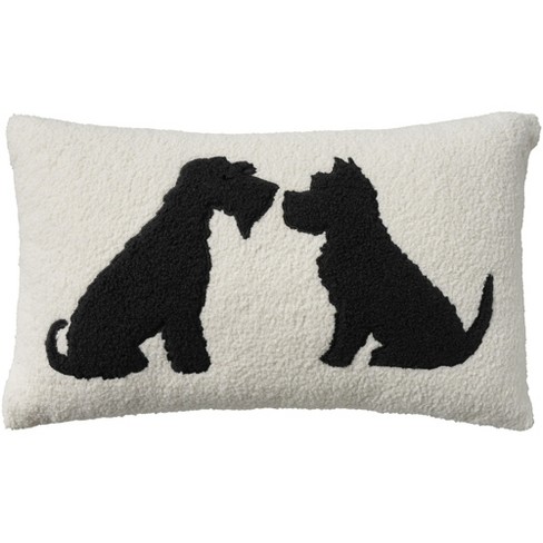 Mina Victory Pet Dogs Silhouette Faux Shearling Indoor Throw Pillow - image 1 of 4