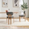 HDZNVF Set of 2 Wooden Dining Chairs, Modern Fabric Upholstered Dining Room Chair Kitchen Chairs, Grey - 3 of 4