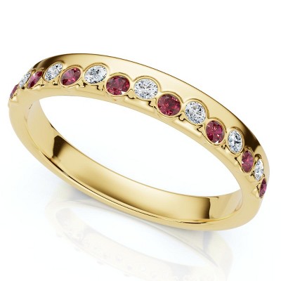 Pompeii3 1/5Ct Diamond & Ruby Rhythm Anniversary Band 14k Gold or Platinum Lab Created