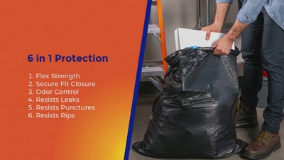 Hefty Ultra Strong Fabuloso 30gal Trash Bags - 34ct: Flexible LDPE