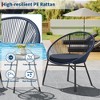 3 Pieces Patio Bistro Set Outdoor Acapulco Chair with Glass Top Coffee Table, Wicker Furniture Sets, Durable Steel Frame Patio Conversation Set - 4 of 4