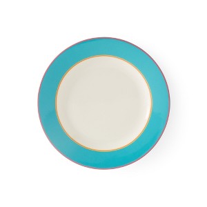 Spode Kit Kemp 9.5" Calypso Side Plate, Vibrant Turquoise, Porcelain, Dishwasher and Microwave Safe, Versatile Serving, Home & Gathering Use - 1 of 4