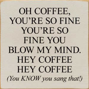 Slickblue Funny Coffee Quote Wood Sign – Rustic Wall Decor for Kitchen or Shelf – 7x7 Inches, 10 Color Options - 1 of 3