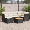 vidaXL 7 Piece Patio Sofa Set with Cushions Poly Rattan - Black and Cream with Storage - 2 of 4