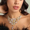 SOHI Women's Ambert Yellow Party Statement Necklace - 3 of 4