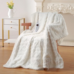 Heating Blanket, Thick Tufted Electric Blanket Throw with 6 Heating Levels and 20 Time Settings, Machine Washable - 1 of 4