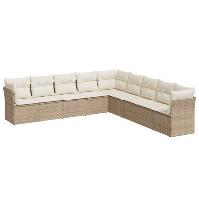 vidaXL Garden Sofa Set Beige, Cream White