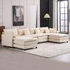 131.89" Chenille Upholstery Modular U-Shaped Sectional Sofa, 6-Piece Free Combination Couch - 2 of 4