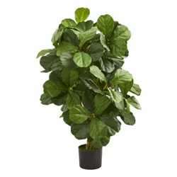 42" Artificial Fiddle Leaf Tree in Pot Black - Nearly Natural