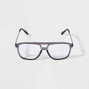 Women's Plastic Aviator Sunglasses - Wild Fable™ Gray: Blue Light Filtering, UV Protection, Recycled Frame - 1 of 2