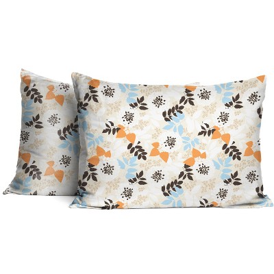 Full Size Organic Cotton Flannel Plaid Sheet Set in Blue and Orange