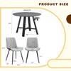 5 PCS Round Dining Table Set Modern Dining Set Kitchen Table Set with 4 Upholstered Chairs, Black/Gray/White/Brown-Modernluxe - 3 of 4