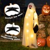 Costway 4 PCS Halloween Light up White Cloth Ghosts Life-size Standing Ghost Family with Red and Warm White LED Lights - 4 of 4