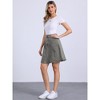 INSPIRE CHIC Women's High Waist A-Line Flared Pleated Above Knee Denim Skirt - 2 of 4