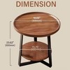 Round Coffee Table, 2-tier Modern Side Table With Storage Shelf, Round Coffee Table Sofa Table - 4 of 4