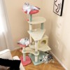 Tangkula Flower Cat Tree w/Cosy Condo Sisal Scratching Posts Padded Flower-shaped Perch - 2 of 4