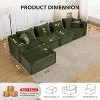 Modular Cloud Sectional Sofa w/Ottoman, No Assembly Corduroy Couch, Deep Seat u/l-Shape Sofa for Small Spaces, 4 Colors & Configurations - 4 of 4