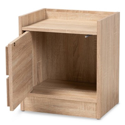 Hale Oak Brown 2-Drawer Modern Nightstand