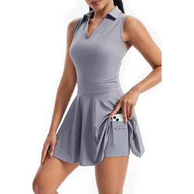 Clotth Women’s Dress - Sleeveless Pleated Mini Dress - Built-in Shorts & Pockets ,Tennis Golf Workout Dress for Sports,Casual,Vacation Wear