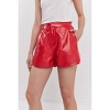 Women's High-waisted Faux Leather Short - Grey Lab - 4 of 4