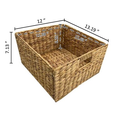 Gray 3 Tier Storage Cabinet with Natural Wicker Baskets