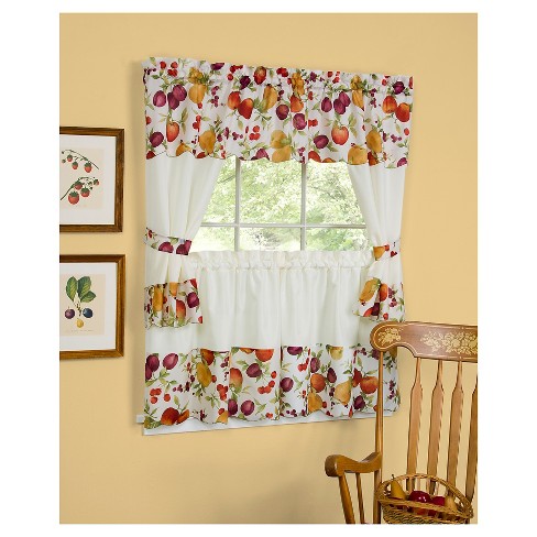 36 X58 Chesapeake Embellished Sheer Valence And Curtain Cottage