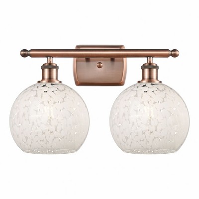 White Mouchette - 2 Light Bath Vanity In Modern Style-11 Inches Tall and 18 Inches Wide
