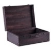 Vintiquewise Vintage Style Brown Wooden Suitcase with Leather Trim - 3 of 4