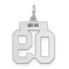 Black Bow Jewelry Sterling Silver, Athletic Collection, Small Polished Number 09 Pendant - 3 of 4