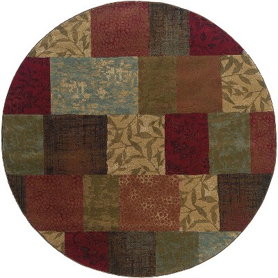 Oriental Weavers Hudson 030C1 Green/ Red Indoor Area Rug - 7'8" Round