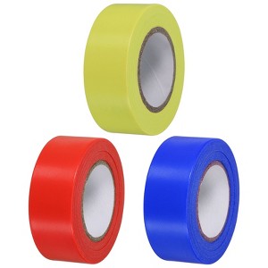 Unique Bargains PVC Non-Adhesive Flagging Tapes for Tree Survey Boundaries 3 Pcs - 1 of 4