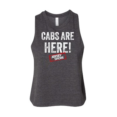 Women's Jersey Shore Cabs Are Here Graphic Racerback Tank - Heather Charcoal - Small
