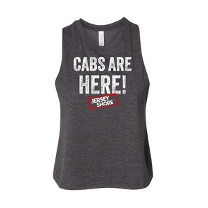 Women's Jersey Shore Cabs Are Here Graphic Racerback Tank - Heather Charcoal - Small - 1 of 2