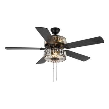 52" LED Caged Crystal Lighted Ceiling Fan - River of Goods