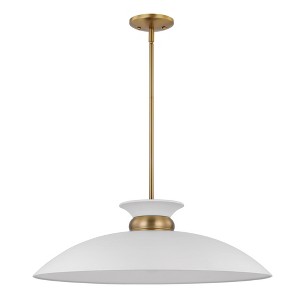 Nuvo Lighting Perkins 1 - Light Pendant in  Matte White/Burnished Brass - 1 of 1