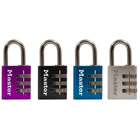 2 x Padlock 25mm 4 dial brass combination lock security lock opening  closing 4 number code