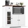 Homhougo Storage Cabinet with Adjustable Shelves & Microwave Stand, Buffet Sideboard with Drawer White - 3 of 4