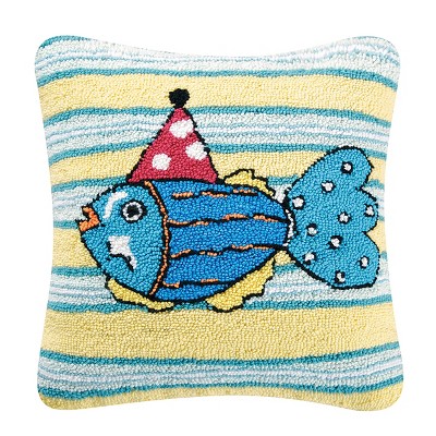 Embroidered Fish Pillow