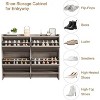 Shoe Cabinet with Flip-Down Doors - Space-Saving Entryway Organizer with Adjustable Shelf, Wooden Shoe Storage - 4 of 4