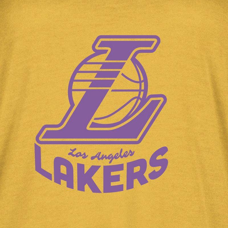 NBA Los Angeles Lakers Women&#39;s Short Sleeve Vintage Logo Tonal Crew T-Shirt, 4 of 5