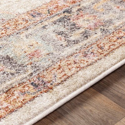 Zuidvelde Gray and Cream Oriental Pattern Area Rug