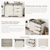 NicBex Modern 3-Drawer Dressers with Sliding Doors Cabinet,Wooden Dresser Dining Sideboard,Chest of Drawers for Bedroom,Hallway - 3 of 4